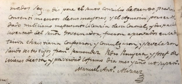 Acta de matrimonio de Agustín Antonio Peruyera Paraja con María Fernández de Arriba (segunda parte).