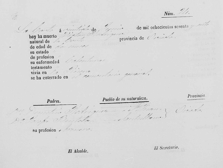  Acta de defunción de Víctor Manuel Rodríguez Fernández-Bustelo.  