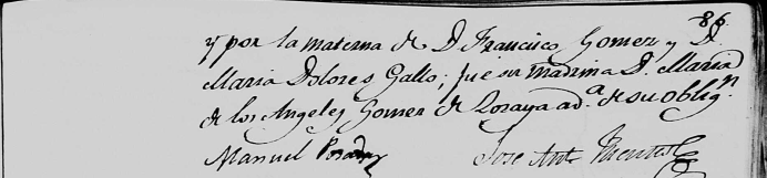 Partida de bautismo de José Ignacio Sotero Algara Gómez (parte dos).